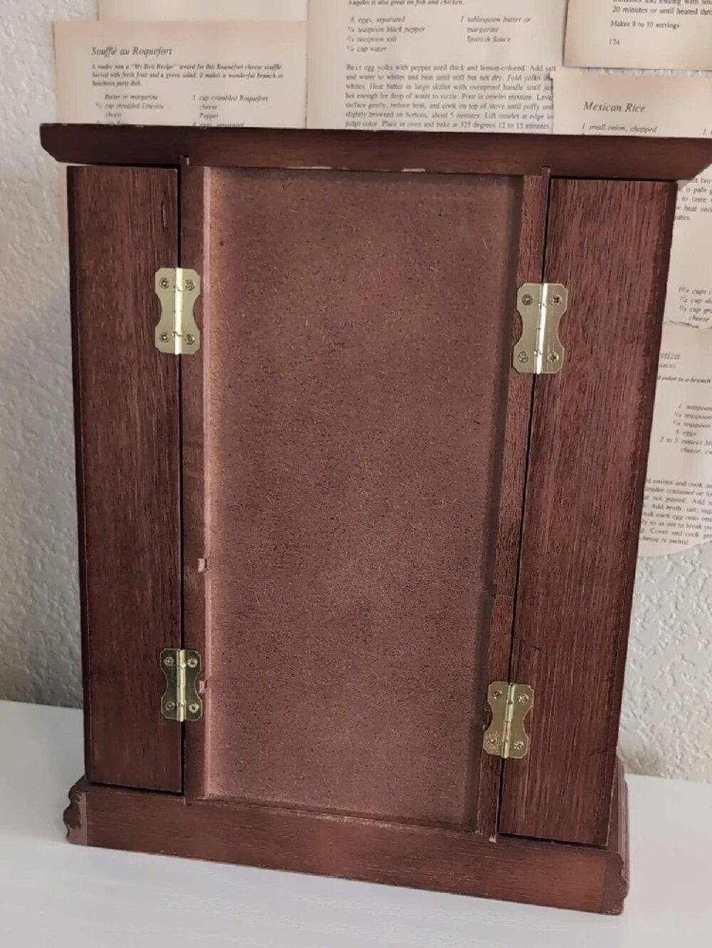 Wooden Jewelry Armoire Cabinet with Glass Door - Brown